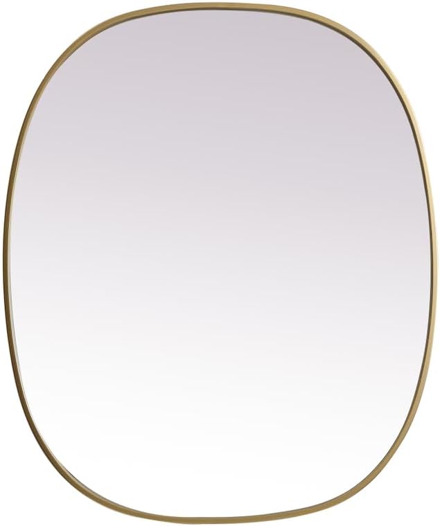 Gleam, Metal Frame Oval Mirror 30X36 Inch in, Modern, Brass