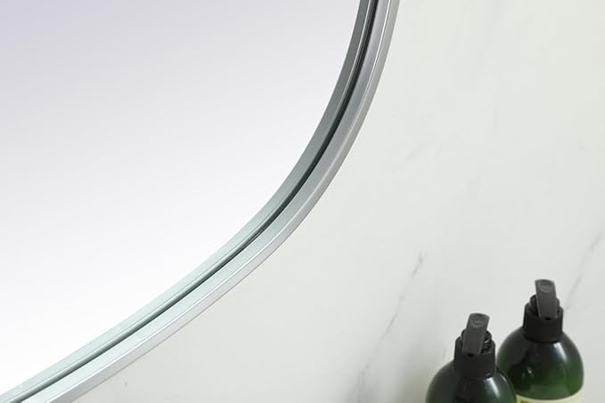 Gleam, Metal Frame Oval Mirror 24X60 Inch in, Modern, Silver