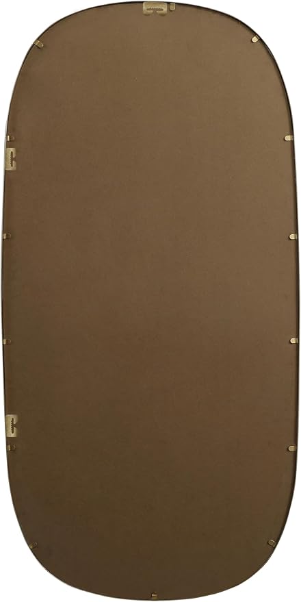 Gleam, Metal Frame Oval Mirror 30X60 Inch in, Modern, Brass