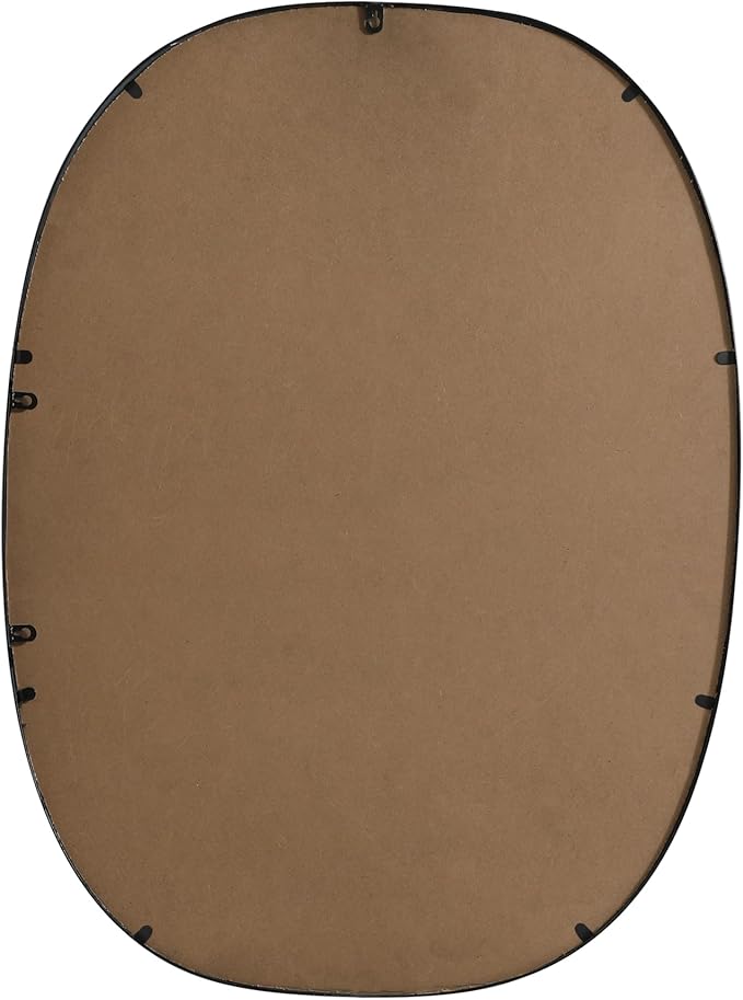 Gleam, Metal Frame Oval Mirror 27X36 Inch in, Modern, Black