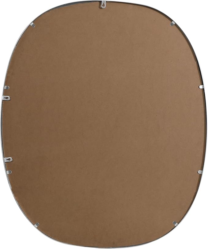 Gleam, Metal Frame Oval Mirror 30X36 Inch in, Modern, Silver