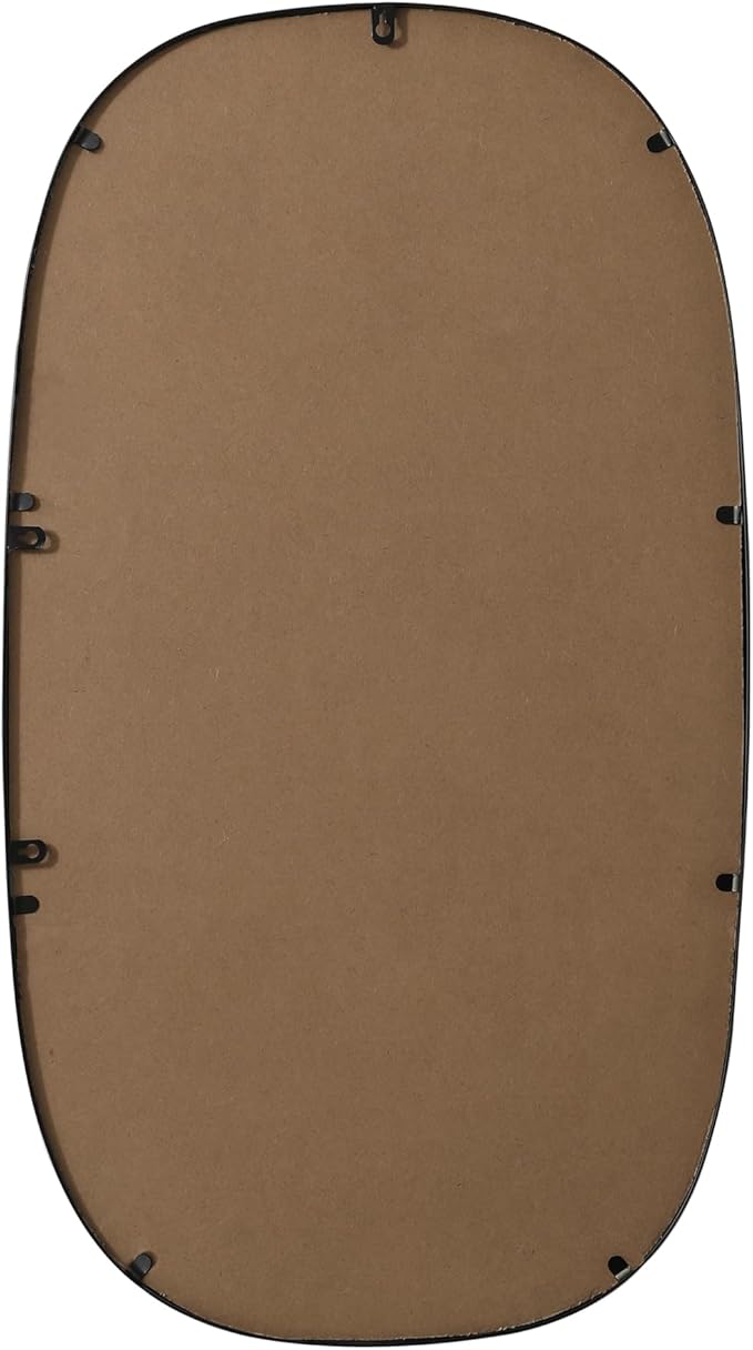 Gleam, Metal Frame Oval Mirror 20X36 Inch in, Modern, Black