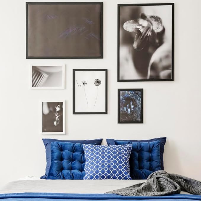 10 x10 Picture Frame Set of 5, Black Wooden Frame 10 x10 Square Wall Gallery Poster Photo frame with Durable Shatter Resistant Plexiglass for Wall Hanging best gift