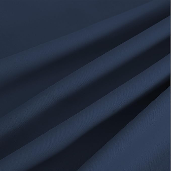 NICETOWN Navy Blue Blackout Draperies Heat Insulated Curtain 95 inch - Extra Long Thermal Insulated Shades for Bedroom, Living Room, Yard, Laundry, Pantry, Garage - 1 Pair, W52 x L95