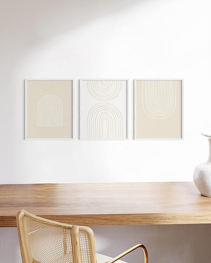 HAUS AND HUES White Oak Wood 11x14 Picture Frames - Set of 3, Gallery Wall Frames for Photos and Prints