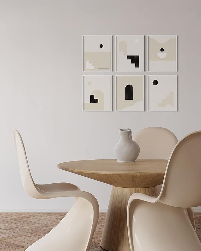 HAUS AND HUES 11x14 White Aluminum Frame Set of 6 - Modern Gallery Pack, Shatterproof Plexiglass (11x14 in, White)