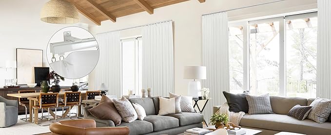 ChadMade Ceiling or Wall Mount Curtain Track Kit with Hooks, 3ft - 6ft Adjustable Length Drape Rail Set For Living Room Bedroom, Single Window Rods Work with Grommet and Pinch Pleated Curtain