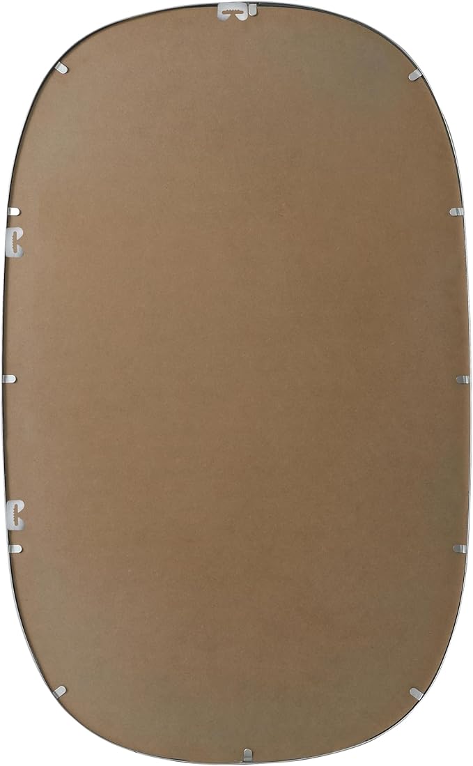 Gleam, Metal Frame Oval Mirror 30X48 Inch in, Modern, Silver