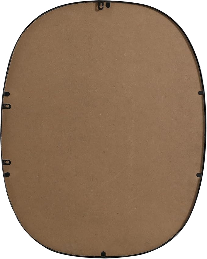 Gleam, Metal Frame Oval Mirror 24X30 Inch in, Modern, Black