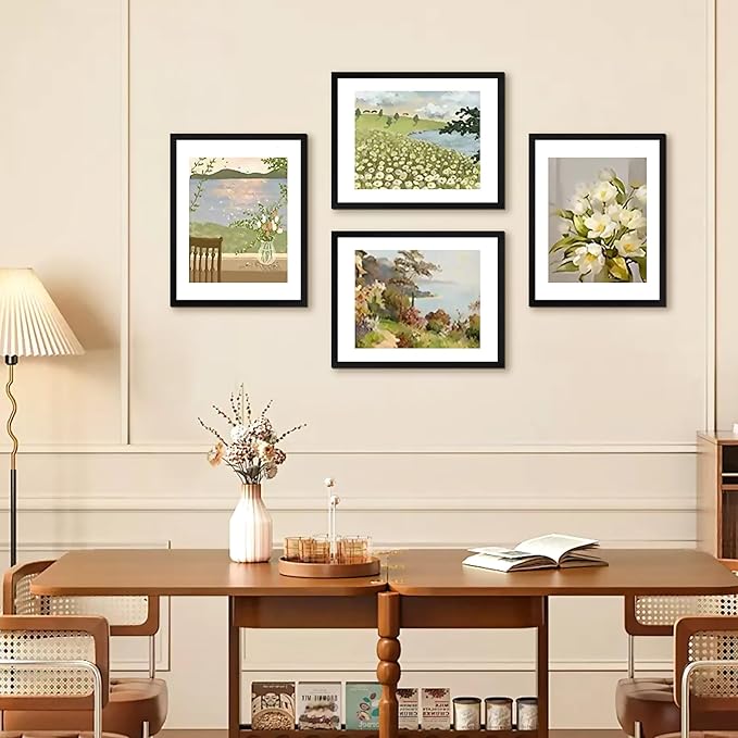 FIXSMITH 11x14 Picture Frame Bulk-4 Pack, Photo Frame with HD Plexiglass, Display Pictures 8x10 with Mat or 11x14 Without Mat, Black Picture Frames Collage Wall Decor, Gallary Wall Frame