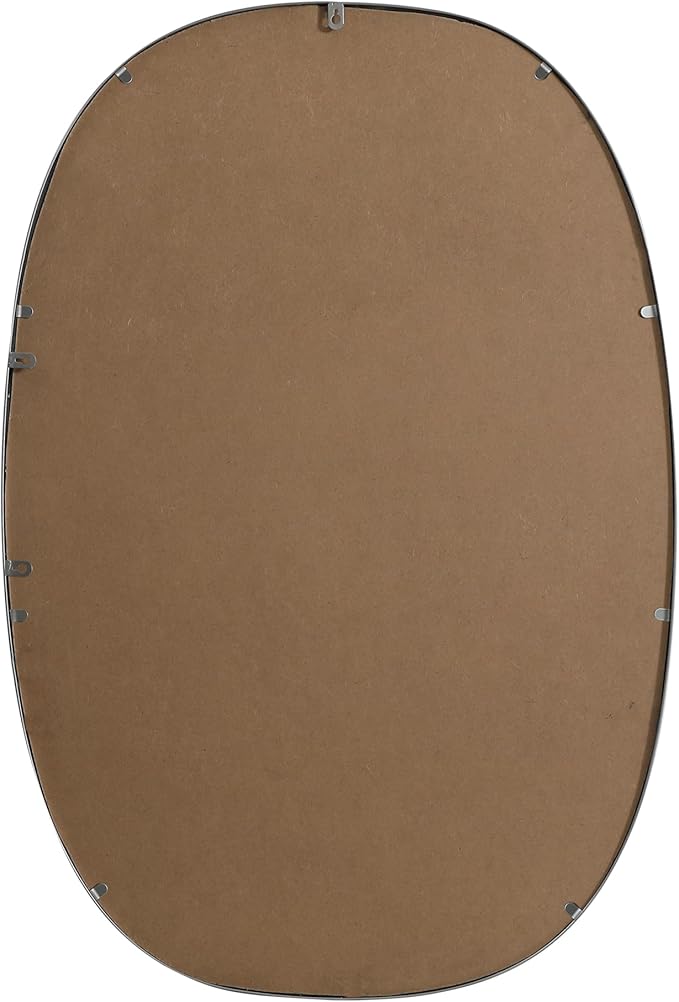Gleam, Metal Frame Oval Mirror 27X40 Inch in, Modern, Silver