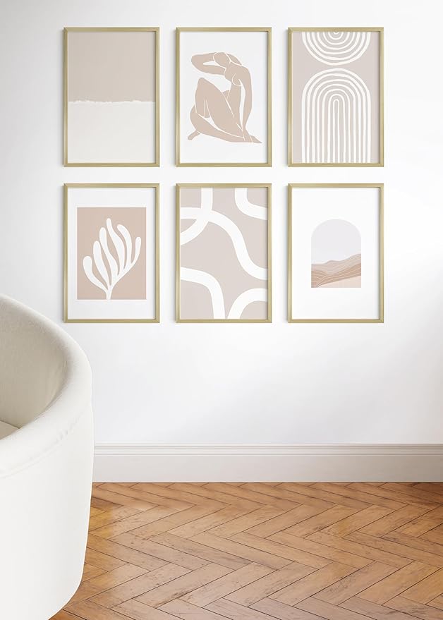 HAUS AND HUES 20x30 Gold Metal Picture Frames - Premium Aluminum with Hanging Hardware, Shatterproof Plexiglass - Perfect for Home or Office (20x30 in, Gold, Set of 6)