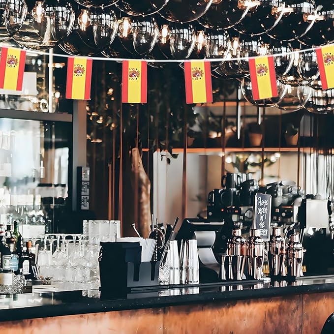 Spain Flag Small Mini Spanish Flag Banner Decorations for Parades, Parties, Classrooms, Gardens, and Festivals (Spain)