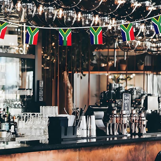 South Africa Flag Small Mini South African Flag Banner Decorations for Parades, Parties, Classrooms, Gardens, and Festivals (South Africa)