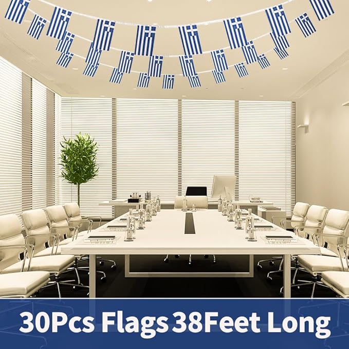 Greece Flag Small Mini Greek Flag Banner Decorations for Parades, Parties, Classrooms, Gardens, and Festivals (Greece)