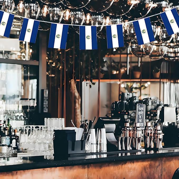 El Salvador Flag Small Mini Salvadoran Flag Banner Decorations for Parades, Parties, Classrooms, Gardens, and Festivals (El Salvador)