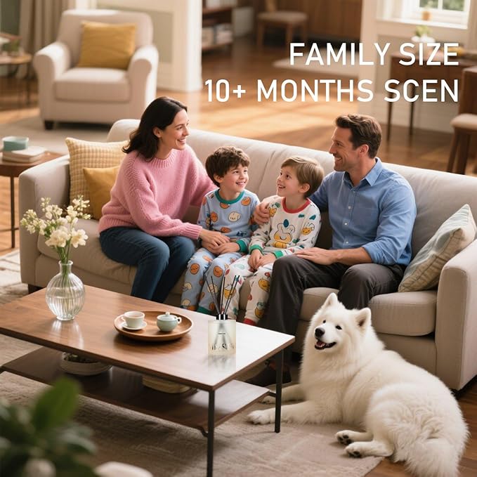 M&SENSE Amber Lemon Reed Diffuser Set - 16.9 fl oz Scent Diffuser with Sticks, Long-Lasting Aromatherapy Oil Diffuser, Home Fragrance Gift Set for Bedroom, Bathroom & Office Decor