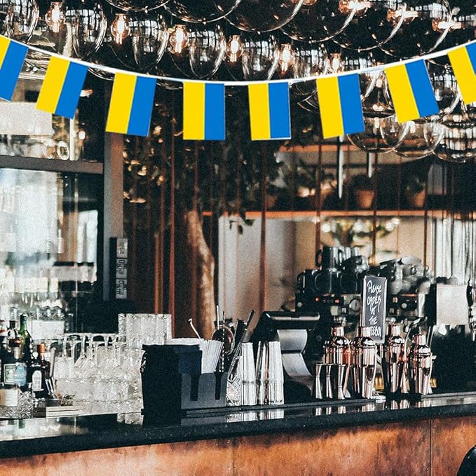 Ukraine Flag Small Mini Ukrainian Flag Banner Decorations for Parades, Parties, Classrooms, Gardens, and Festivals (Ukraine)