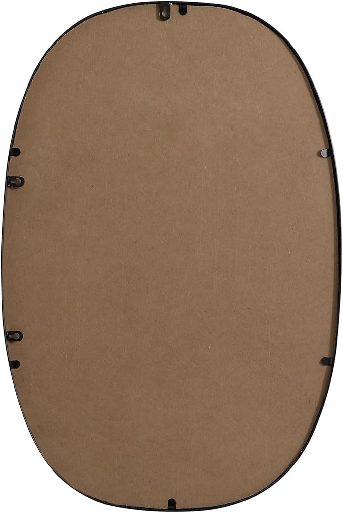 Gleam, Metal Frame Oval Mirror 20X30 Inch in, Modern, Black