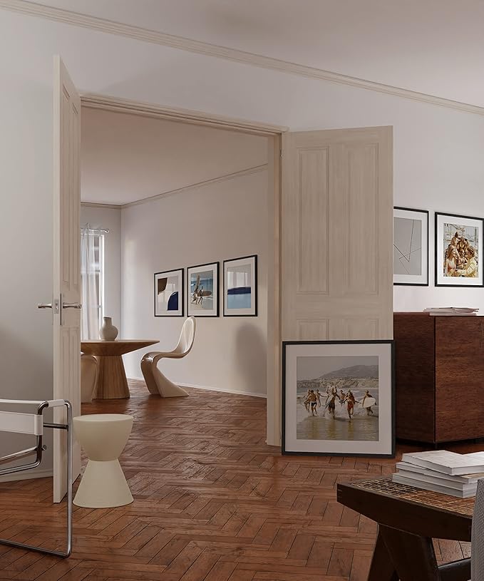 HAUS AND HUES Black Oak Wood 20x20 Picture Frames - Set of 6, Square Frames with Mat, Premium Frames for Wall Displays (20x20 in, Black, Set of 6)