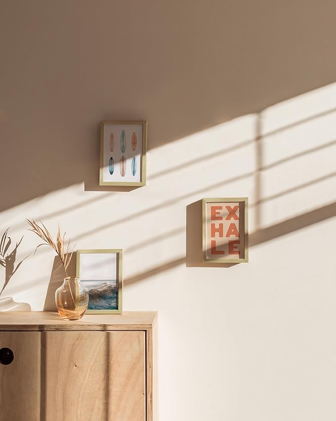 HAUS AND HUES 4x6 Gold Metal Picture Frames - 4X6 Photo Frames - Features Premium Aluminum, Vertical Hanging, Easel Back for Tabletop, Home, Office (4x6 in, Gold, Set of 3)