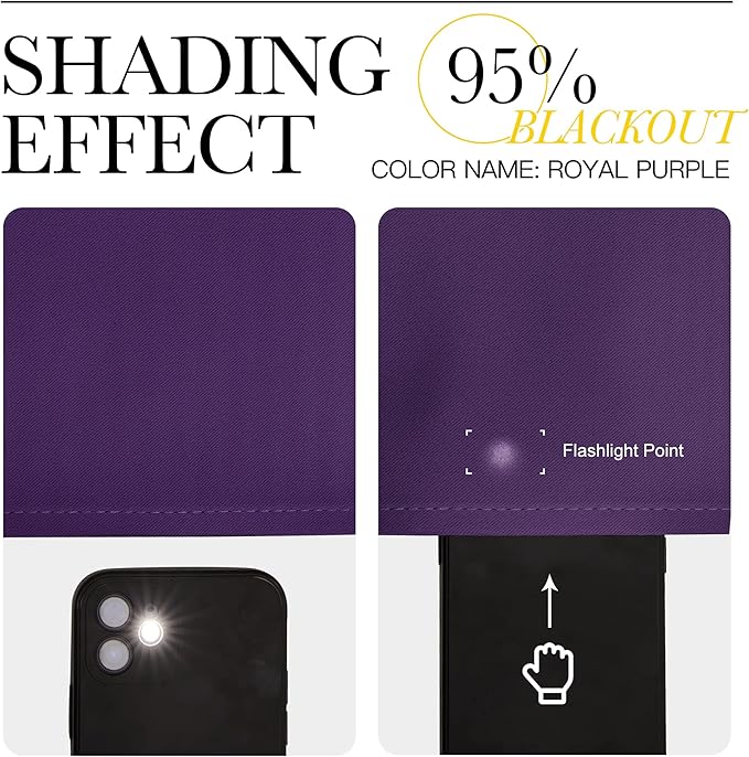 NICETOWN Royal Purple Room Darkening 102 inch Curtains, Grommet Thermal Curtains Weighted Window Treatments for Living Room/Farmhouse, W46 x L102, 2 Panels