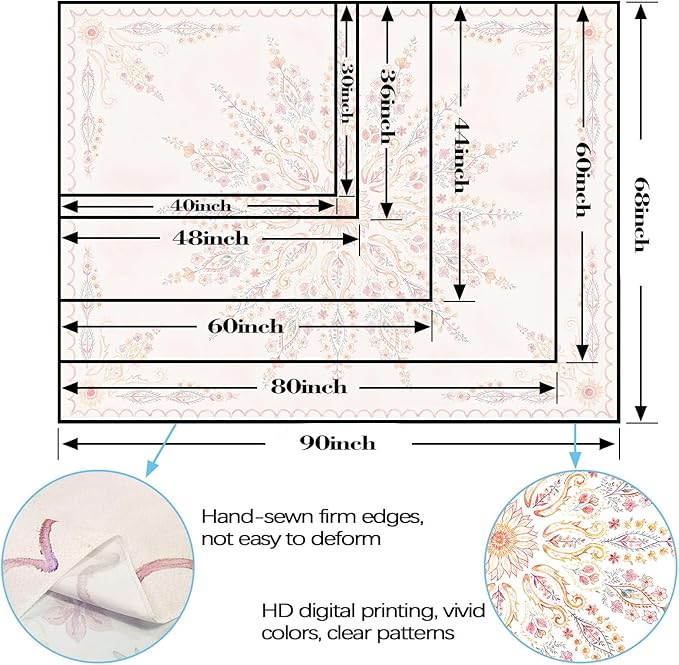 Fowocu Boho Floral Mandala Tapestry for Bedroom Aesthetic Pink Bohemian Flower Wall Tapestry Watercolor Hippie Indian Tapestries Wall Hanging for Living Room Dorm Decor 60 x 44 Inch