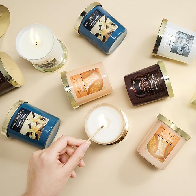 COCORRÍNA Fall Candles - Coffee & Chocolate 5 oz Soy Wax Scented Jar Candles for Home Scented, 31 Hours Burn Time, Aromatherapy Candle Gifts for Men Women