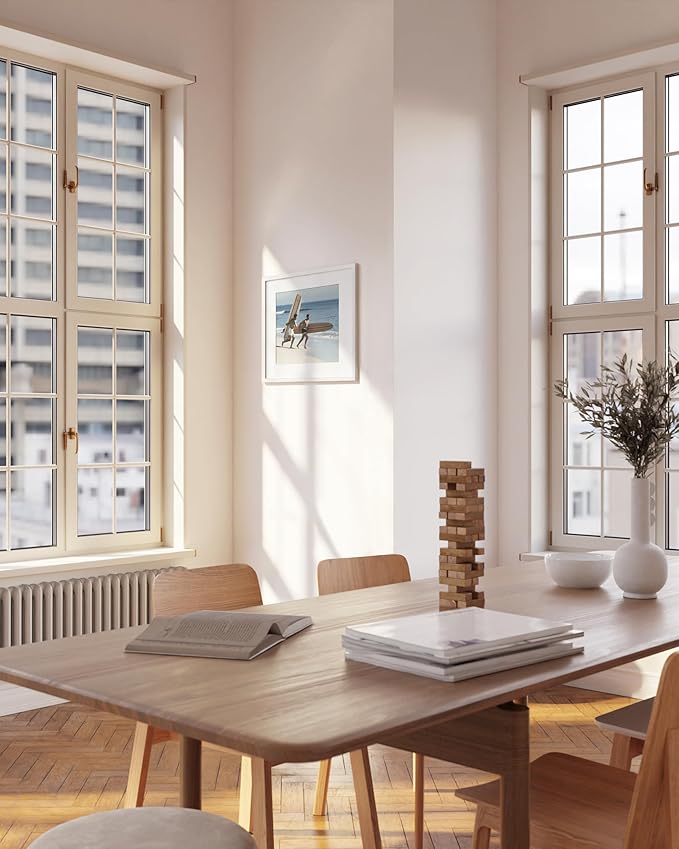 HAUS AND HUES 16x16 White Metal Frame Matted to 12x12 - Premium Aluminum & Hanging Hardware, Shatterproof Plexiglass - Ideal for Home, Room, Office (16x16 in, White, Set of 1)