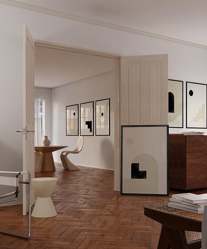 HAUS AND HUES 24x36 Black Metal Picture Frames - Features Premium Aluminum, Vertical & Horizontal Hang, Shatterproof Plexiglass - Ideal for Home, Room, Office (24x36 in, Black, Set of 6)