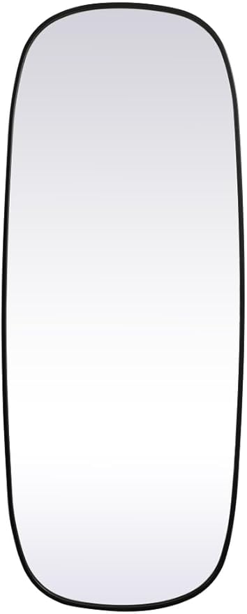 Gleam, Metal Frame Oval Mirror 24X60 Inch in, Modern, Black