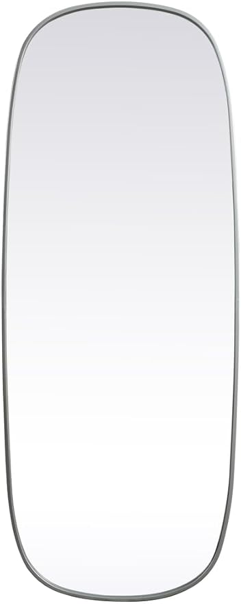 Gleam, Metal Frame Oval Mirror 24X60 Inch in, Modern, Silver