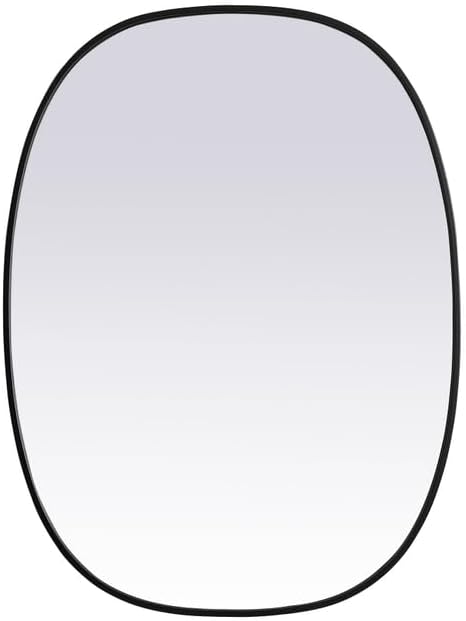 Gleam, Metal Frame Oval Mirror 30X40 Inch in, Modern, Black