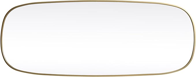 Gleam, Metal Frame Oval Mirror 24X60 Inch in, Modern, Brass