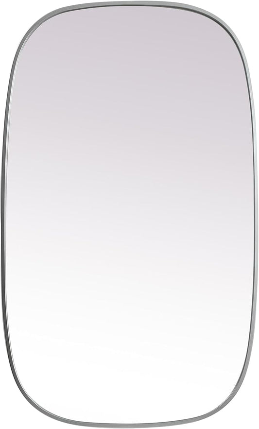 Gleam, Metal Frame Oval Mirror 24X40 Inch in, Modern, Silver