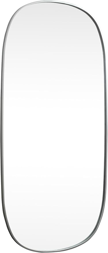 Gleam, Metal Frame Oval Mirror 30X60 Inch in, Modern, Silver