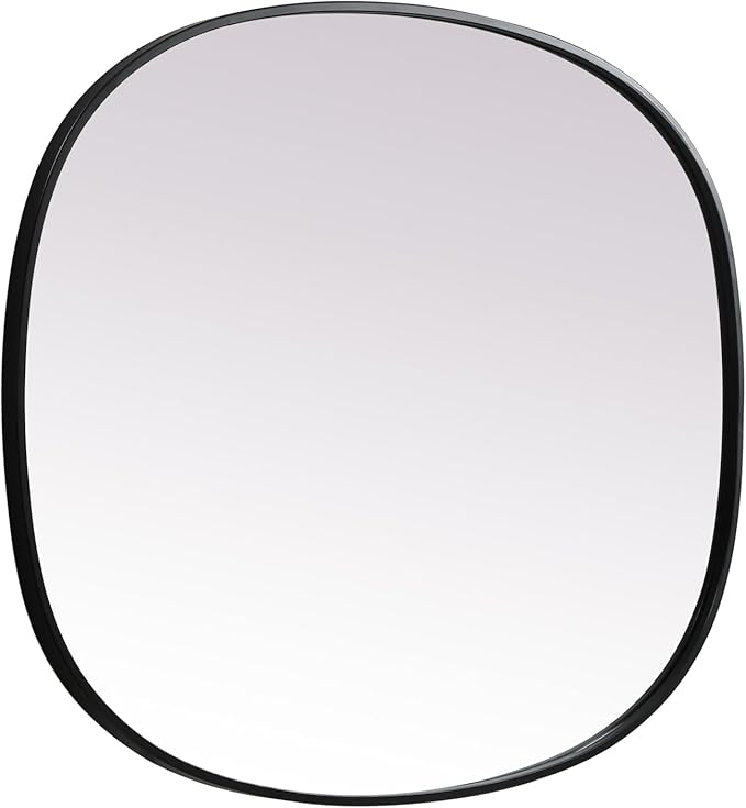 Gleam, Metal Frame Oval Mirror 30X36 Inch in, Modern, Black