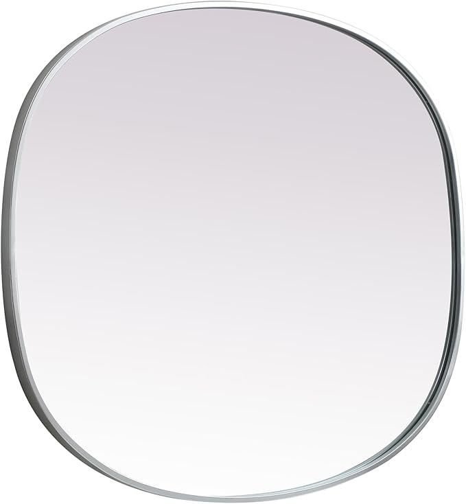 Gleam, Metal Frame Oval Mirror 30X36 Inch in, Modern, Silver