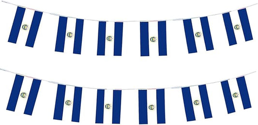 El Salvador Flag Small Mini Salvadoran Flag Banner Decorations for Parades, Parties, Classrooms, Gardens, and Festivals (El Salvador)