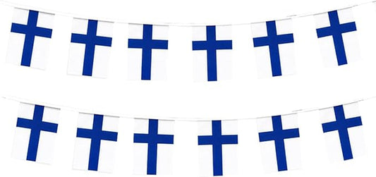 Finland Flag Small Mini Finnish Flag Banner Decorations for Parades, Parties, Classrooms, Gardens, and Festivals (Finland)