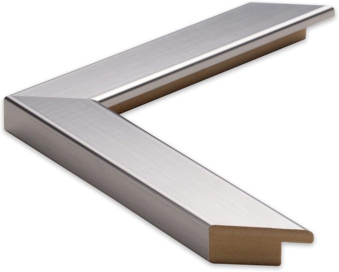 Frame My Mirror Silver Bathroom Mirror for Wall, 30" x 42" Satin Nickel Bathroom Vanity Mirror, Made in USA, Hangs Horizontally or Vertically, Ellis Design