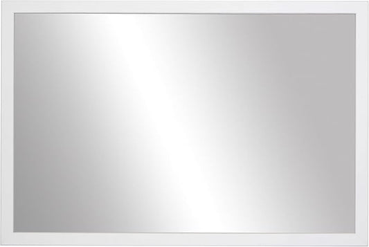 Frame My Mirror White Bathroom Mirror for Wall, 20" x 36" Pure White Bathroom Vanity Mirror, Made in USA, Hangs Horizontally or Vertically, Ellis Design