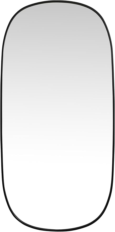 Gleam, Metal Frame Oval Mirror 30X60 Inch in, Modern, Black