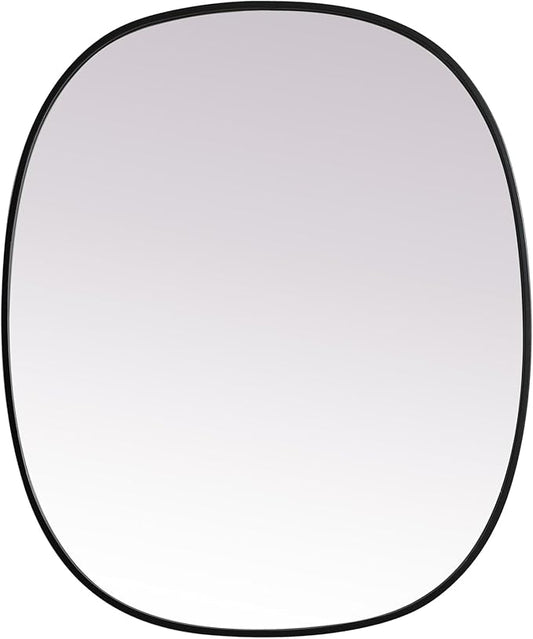Gleam, Metal Frame Oval Mirror 30X36 Inch in, Modern, Black