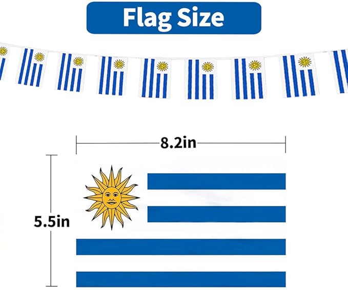 Uruguay Flag Small Mini Uruguayan Flag Banner Decorations for Parades, Parties, Classrooms, Gardens, and Festivals (Uruguay)