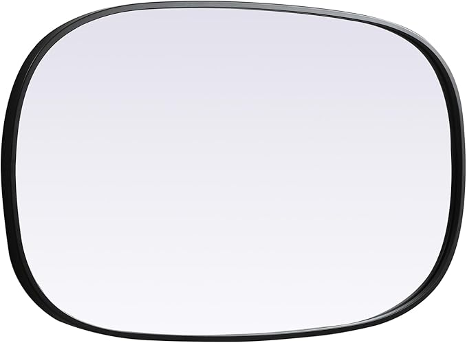 Gleam, Metal Frame Oval Mirror 20X36 Inch in, Modern, Black
