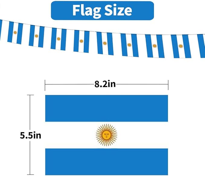 Argentina Flag Small Mini Argentine Flag Banner Decorations for Parades, Parties, Classrooms, Gardens, and Festivals (Argentina)