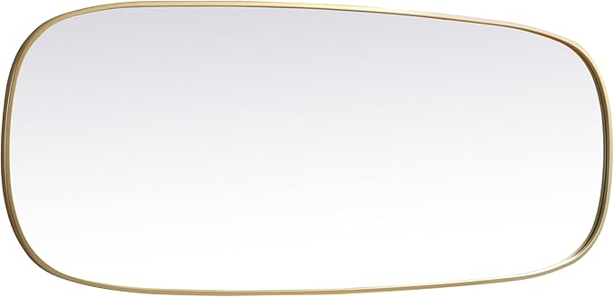 Gleam, Metal Frame Oval Mirror 24X60 Inch in, Modern, Brass