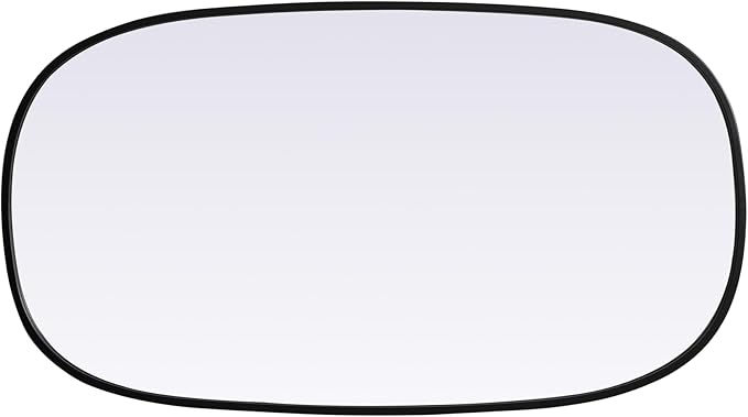 Gleam, Metal Frame Oval Mirror 20X36 Inch in, Modern, Black
