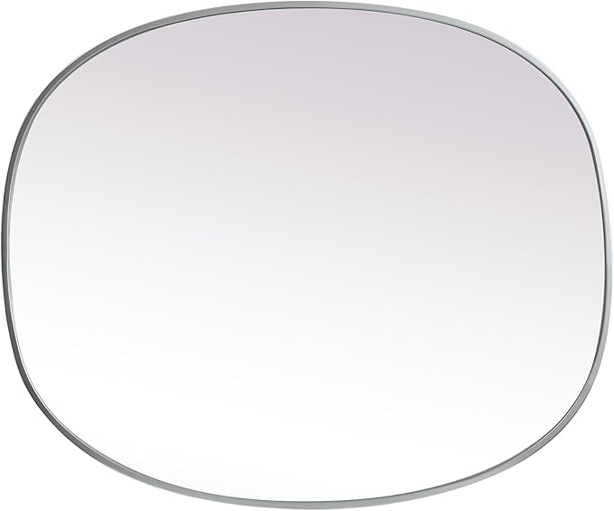 Gleam, Metal Frame Oval Mirror 30X36 Inch in, Modern, Silver